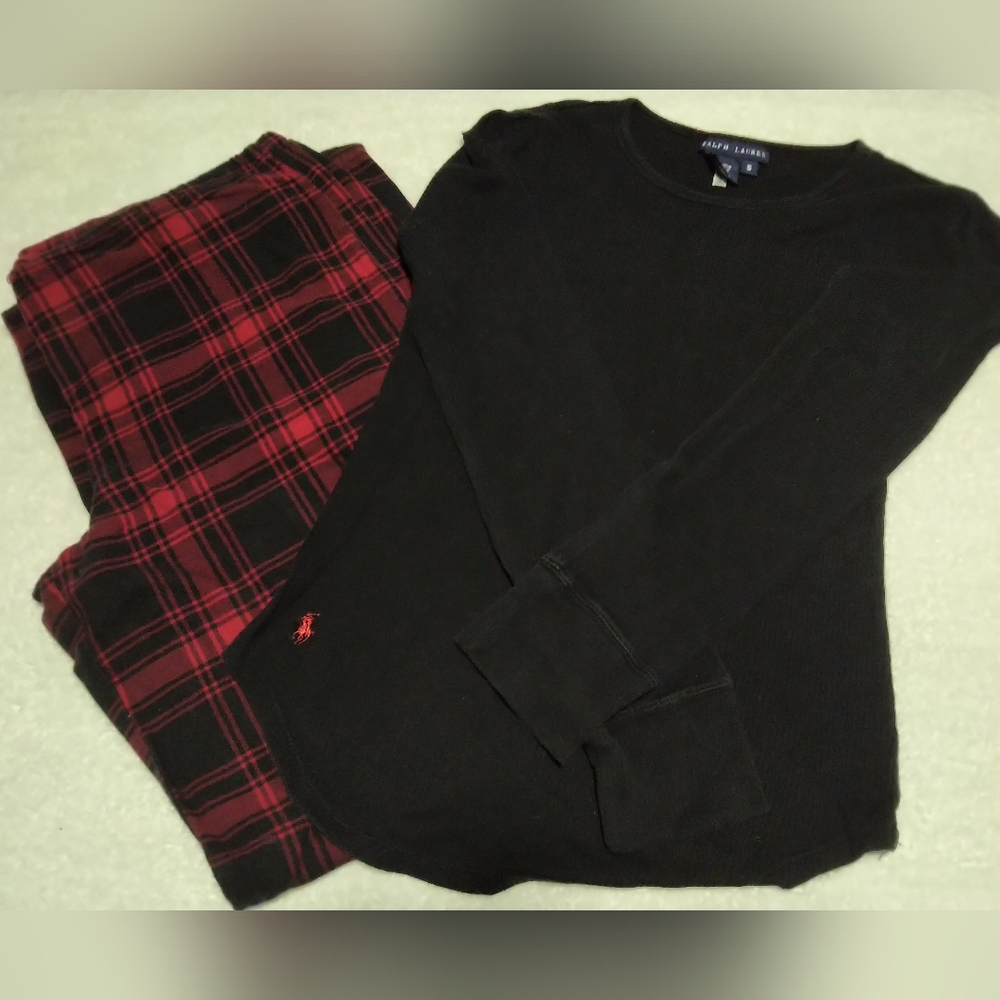 Ralph Lauren Black & Red Plaid Pajamas Set